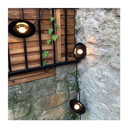 Abat-jour métallique noir Ø 187 mm avec anneau de fixation en caoutchouc