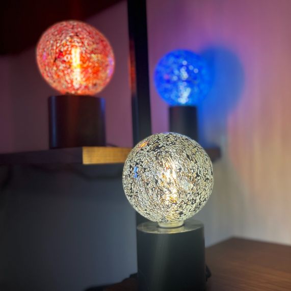 Globe G125 E27 Argente Mosaique 4W 470lm 2700K dim