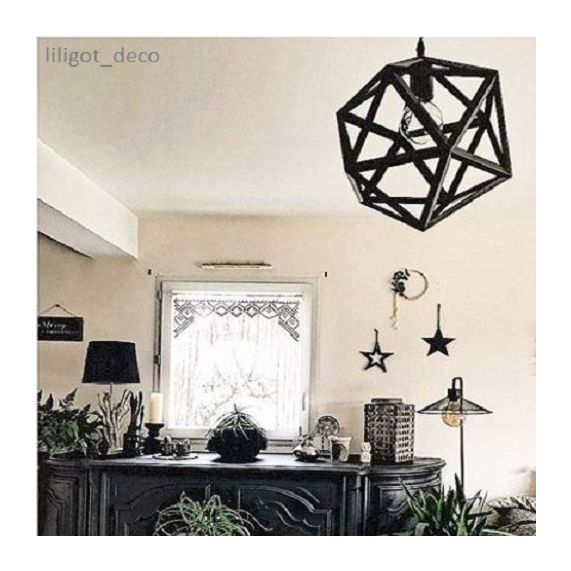 FS EL SUSPENSION E27 ABAT-JOUR MÉTAL NOIR CABLE PVC L.100CM