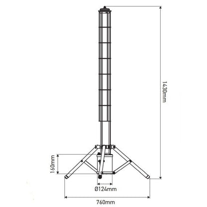 Eclairage chantier led noir batterie ou secteur Lassen 55W IP65 6100lm 6000K