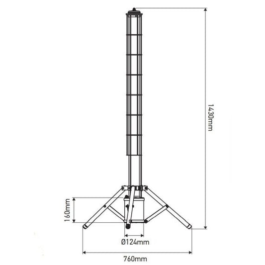 Eclairage chantier led noir batterie ou secteur Lassen 55W IP65 6100lm 6000K