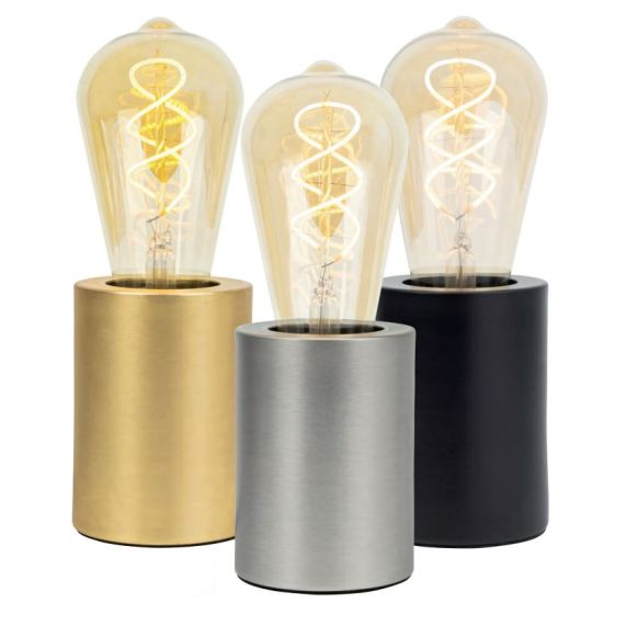 Lampe a poser E27 dore effet metal Palladium 220-240V IP20 70x96mm