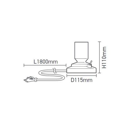 Lampe a poser E27 noir effet ceramique Vallauris 220-240V IP20 115x110mm