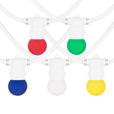 GS - LOT 5 SPHERIQUES LED IP44 E27 1W Couleurs panachées (Rouge/ Vert/ Jaune/ Bleu / Blanc Chaud)