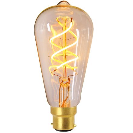 Edison Filament LED TWISTED 4W B22 2200K 240lm Dim. Cl.